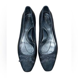 Born Women's Carri Flats Slip On Shoe Size 8.5 Black Leather Snakeskin Embossed